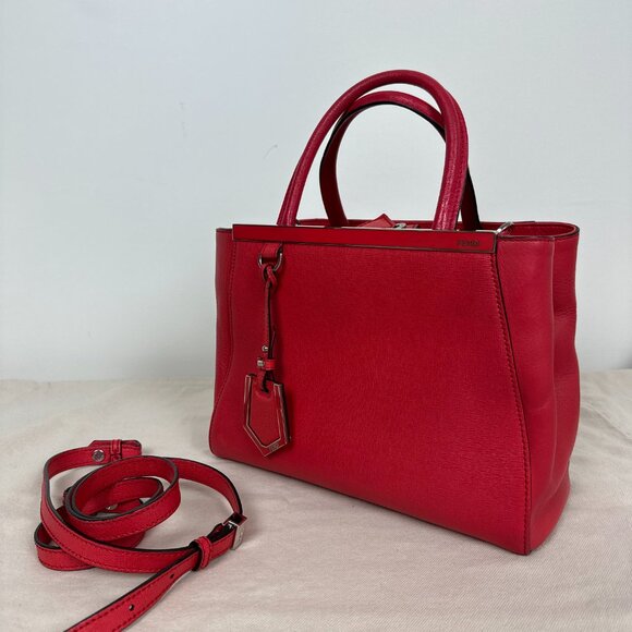 Fendi Red Petit 2Jours Leather Satchel - Picture 8 of 16